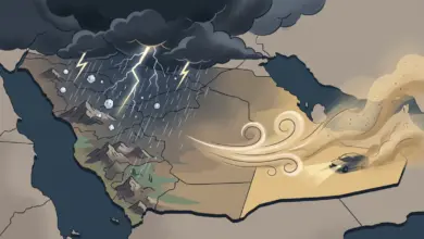 الأرصاد تحذّر من أمطار رعدية وبرد ورياح مثيرة للغبار على عدة مناطق
