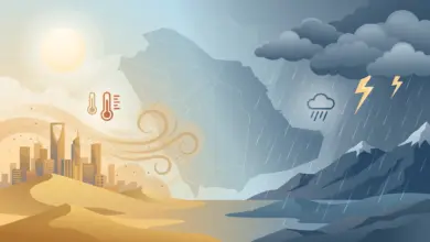 الأرصاد: حرارة مرتفعة وأتربة كثيفة وأمطار رعدية على مناطق عدة