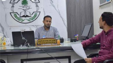 الأمين العام المساعد لمؤتمر حضرموت الجامع يطّلع على نشاط دائرة العلاقات العامة والخارجية بالأمانة العامة