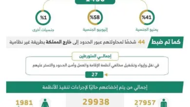 الداخلية تضبط أكثر من 13 ألف مخالف لأنظمة الإقامة والعمل وأمن الحدود خلال أسبوع