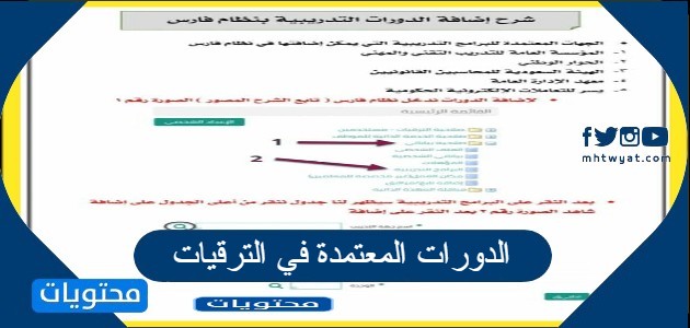الدورات المعتمدة في الترقيات