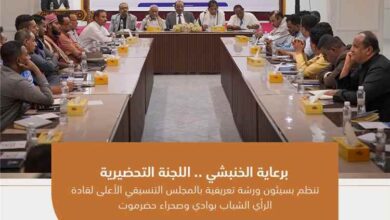 اللجنة التحضيرية تنظم بسيئون ورشة تعريفية بالمجلس التنسيقي الأعلى لقادة الرأي الشباب بوادي وصحراء حضرموت