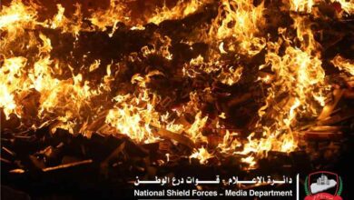 اللواء السادس بدرع الوطن يُتلف كميات كبيرة من المواد المهربة في منفذ الوديعة