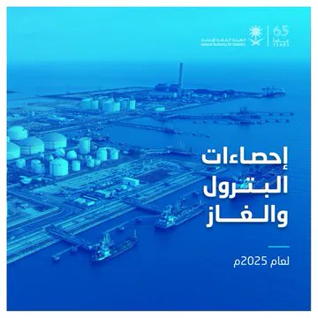 الهيئة العامة للإحصاء: إنتاج المملكة من النفط الخام بلغ 3.46 مليارات برميل عام 2025
