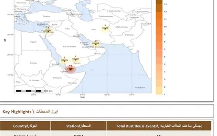 المشهد اليمني - اليمن تتصدر حالات العواصف الغبارية في الإقليم بـ 15 ساعة خلال الأول من أغسطس الجاري