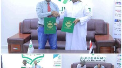 بتمويل حكومي جامعة المهرة توقع عقوداً لتجهيز معامل وعيادة حديثة لطب الأسنان واستديو إعلامي ومشروع للطاقة الشمسية