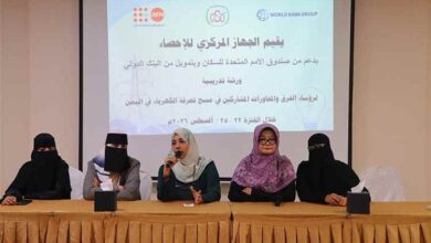 بدء ورشة تدريبية في عدن لرؤساء الفرق والمحاورات المشاركين في مسح تعرفة الكهرباء في اليمن