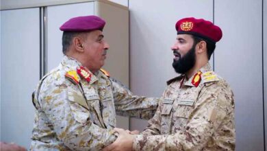 المشهد اليمني - تسليم قيادة محور أبين للواء مختار الرباش خلفا للعميد سند الرهوة