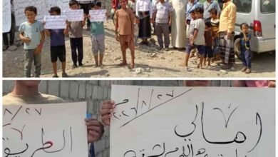 تصعيد شعبي في اللحوم الشرقية بلحج للمطالبة بتنفيذ قرارات إزالة البسط عن الطرق والمتنفسات