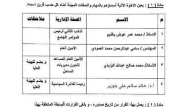 تغييرات مفاجئة في مؤتمر حضرموت الجامع.. إنهاء مهام العامري والعكبري وجابر وتعيين قيادات جديدة