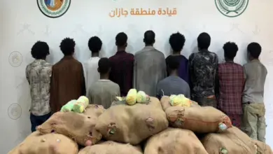 حرس الحدود بجازان يقبض على 11 مخالفًا حاولوا تهريب 220 كيلوجرامًا من القات