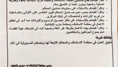 المشهد اليمني - "سلوك غير لائق".. رئيس محكمة الاستئناف يُعلّق العمل ويُحمل رئيس النيابة كامل المسؤولية