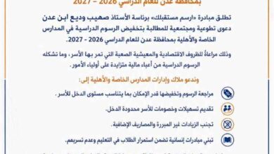مبادرة «ارسم مستقبلك» تطلق دعوى تطوعية لخفض الرسوم الدراسية في مدارس عدن الخاصة