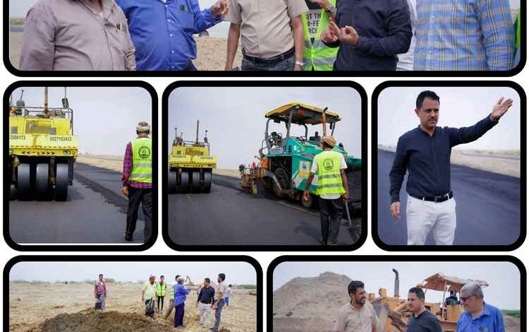 مدير الأشغال العامة والطرق بأبين يتفقد أعمال صيانة طريق العلم - دوفس