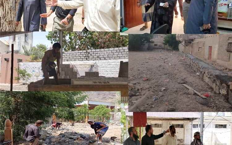 مدير عام التواهي يتفقد سير عمل  المشاريع إصلاحات في ثانوية تمنع و مدرسة الهمداني