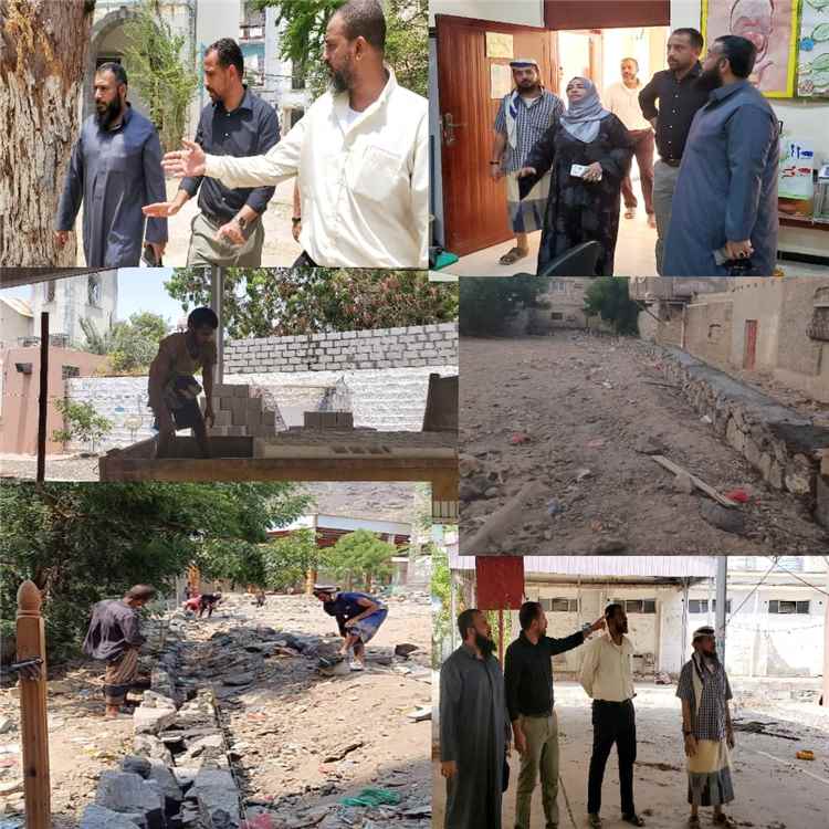 مدير عام التواهي يتفقد سير عمل  المشاريع إصلاحات في ثانوية تمنع و مدرسة الهمداني