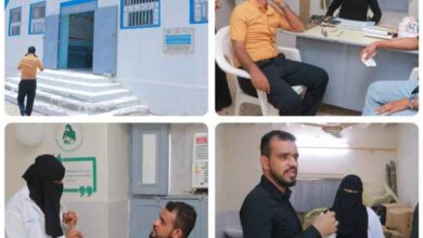 مدير مكتب الصحة بالشحر يتفقد الوحدة الصحية الرشاد بمدينة الحامي