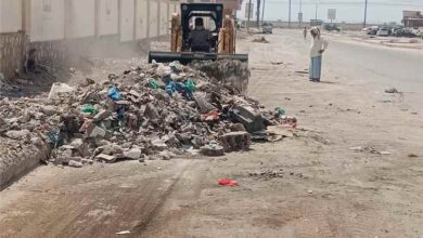 مشروع نظافة مديرية المكلا يواصل أعمال النظافة واقتلاع أشجار “السيسبان” بمنطقة الشافعي في فُوَة