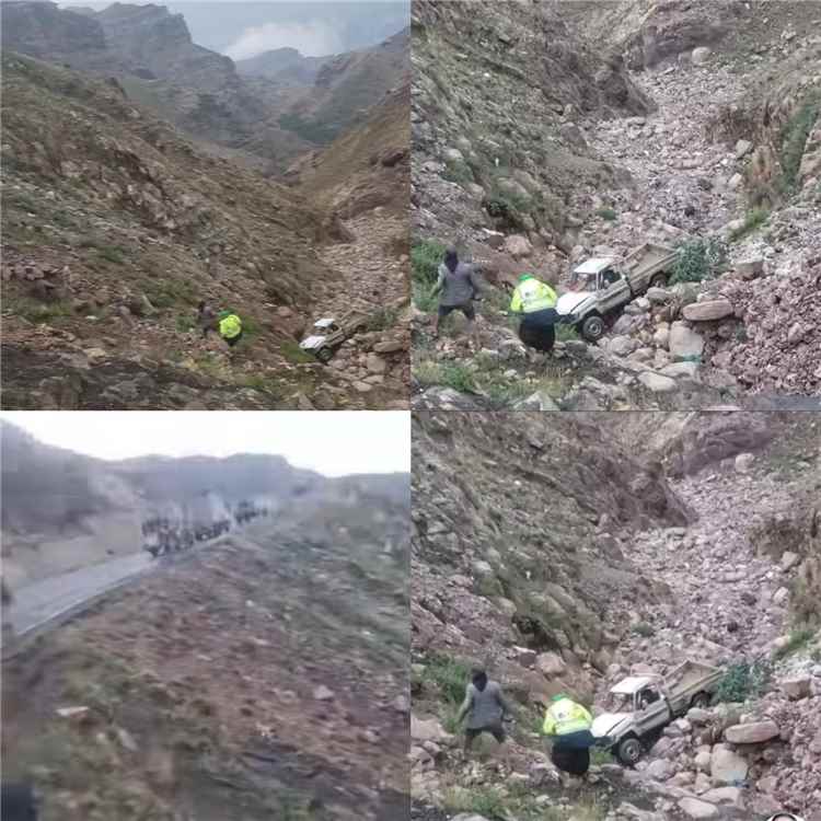 مصرع أم وابنتيها وإصابة 3 آخرين في حادث انقلاب بالمحويت