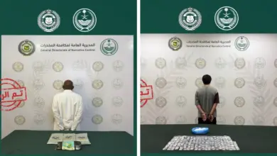 مكافحة المخدرات تقبض على مواطن ومقيم لترويجهما 4.5 كجم من الحشيش و1.2 كجم من الشبو