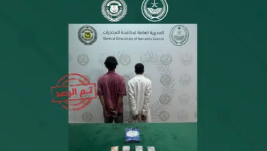 مكافحة المخدرات تقبض على مواطنين لترويجهما 1.1 كيلوجرام من الحشيش في ينبع
