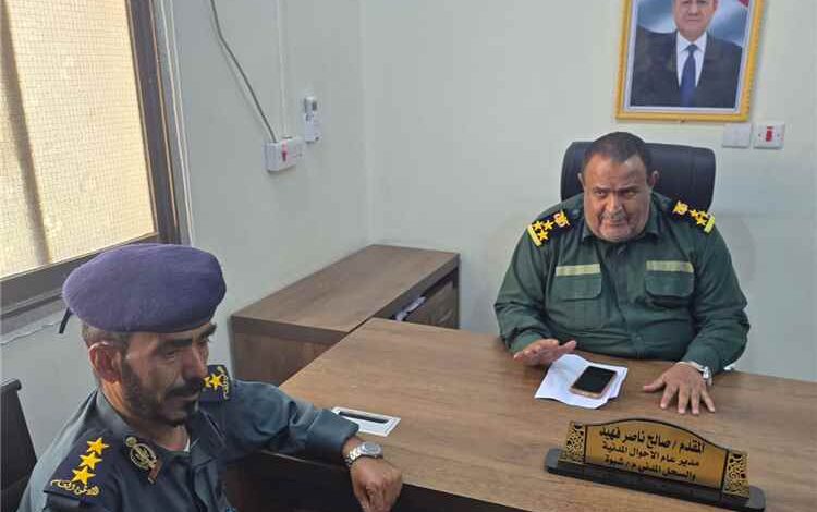 نائب مدير عام شرطة شبوة يتفقد سير العمل في فرع الأحوال المدنية والسجل المدني