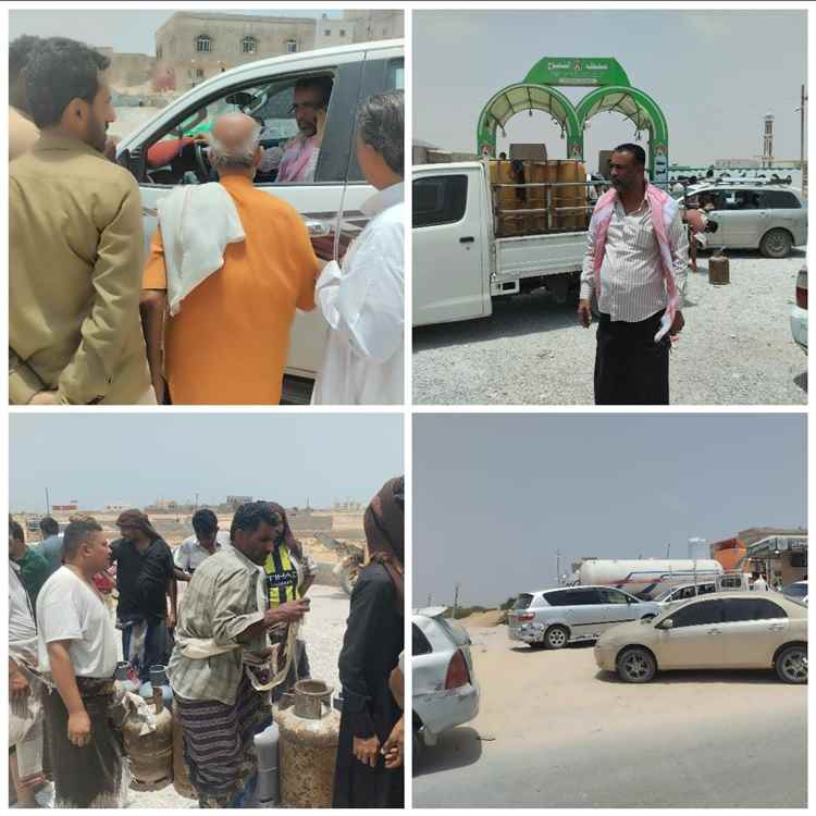 نزول ميداني لمدير غاز المهرة لمتابعة التوزيع.. وانفراجة في أزمة الغاز خلال أسبوع
