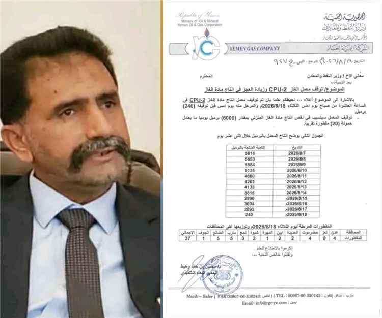 هبوط إنتاج الغاز إلى 240 برميلًا فقط.. وعجز يومي بـ6 آلاف برميل يهدد بدفع اليمن نحو أزمة غاز خانقة