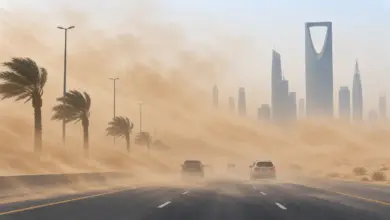 أتربة مثارة ورياح شديدة تضرب أجزاء من الرياض