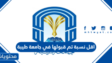 اقل نسبة تم قبولها في جامعة طيبة