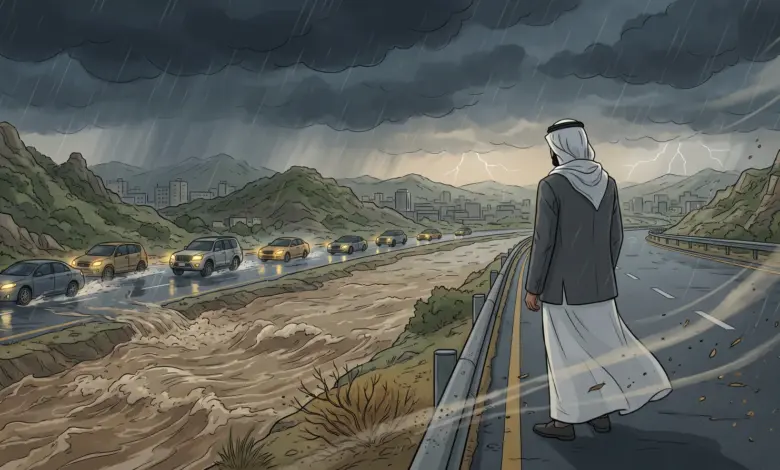 الأرصاد: أمطار رعدية غزيرة ورياح مثيرة للأتربة والغبار على عدة مناطق