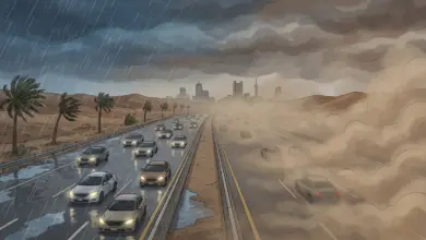 "الأرصاد" يحذر من أمطار غزيرة وسيول وبرد ورياح مثيرة للغبار بعدة مناطق