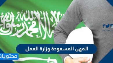 المهن المسعودة وزارة العمل