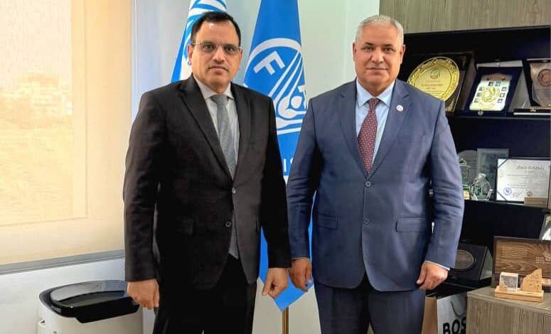 الوزير السقطري يبحث مع (الفاو) تعزيز الشراكة وتمويل البرامج والمشاريع في القطاعين الزراعي والسمكي
