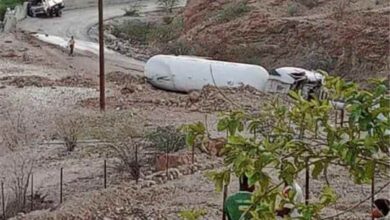 انقلاب مقطورة غاز في عقبة النقبة بشبوة