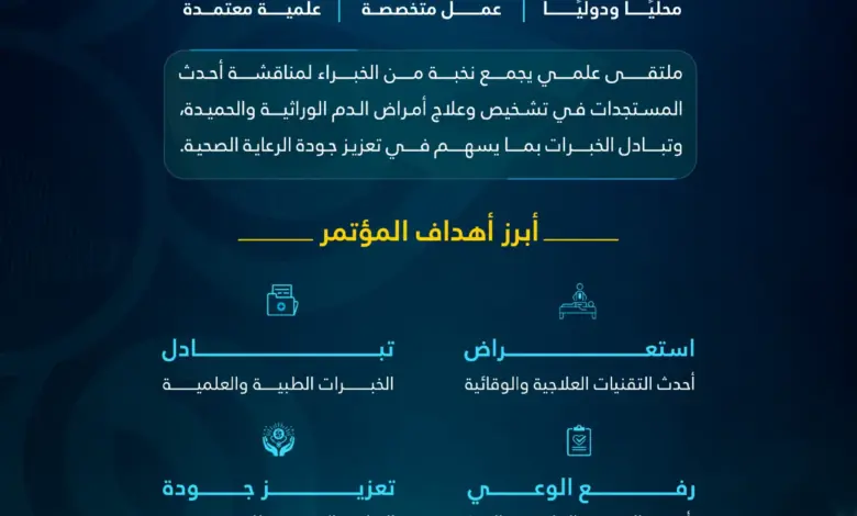 تجمع المدينة المنورة الصحي ينظم مؤتمر أمراض الدم الخامس بمشاركة 31 خبيراً