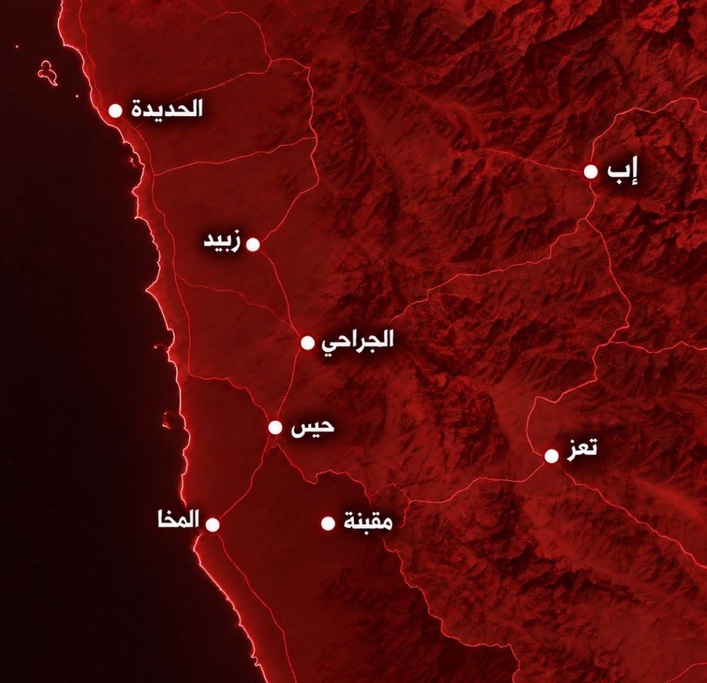 تعرف على خريطة السيطرة العسكرية خلال 24 ساعة الماضية.. هجوم حكومي معاكس يستعيد مواقع استراتيجية من الحوثيين في تعز والحديدة