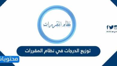 توزيع الدرجات في نظام المقررات 1448