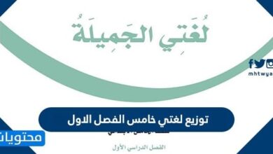 توزيع لغتي خامس الفصل الاول 1448