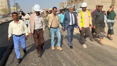 رئيس صندوق صيانة الطرق يطلع على مستوى الإنجاز في مشروع طريق التقنية–إنماء بعدن