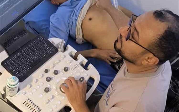 زيارة ميدانية للاطلاع على التجهيزات وتدشين جهاز الإيكو بمستشفى ردفان العام