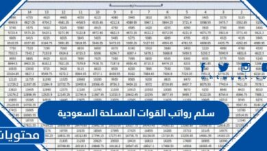 سلم رواتب القوات المسلحة السعودية 1445