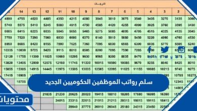 سلم رواتب الموظفين الحكوميين الجديد 1445