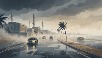 طقس الأربعاء.. أمطار رعدية وسيول وبرد وأتربة وضباب تضرب 6 مناطق