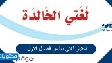 اختبار لغتي سادس الفصل الاول