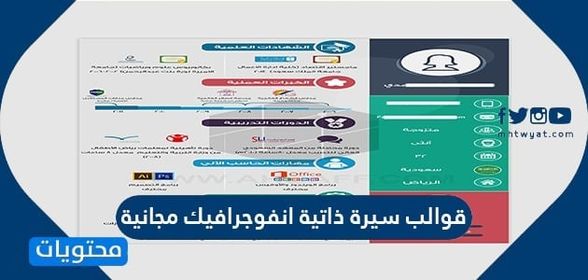 قوالب سيرة ذاتية انفوجرافيك مجانية .. سي في انفوجرافيك عربي وانجليزي
