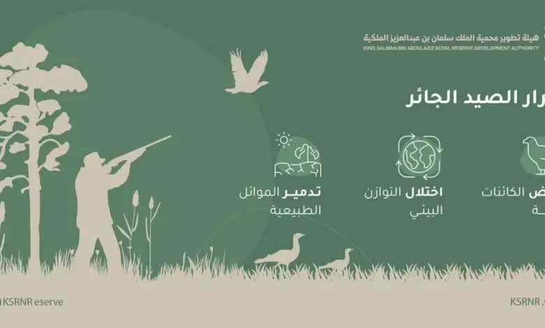 محمية الملك سلمان الملكية تشدّد حظر الصيد وتُكثّف الرقابة الميدانية