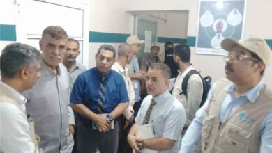 مدير عام مكتب صحة لحج يستقبل وفداً من اليونيسف والبنك الألماني واليونبس لتقييم الأعمال المنفذة من قبل المانحين للقطاع الصحي بلحج