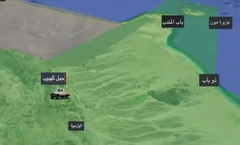 مليشيا الحوثي تهاجم منطقة كهبوب للسيطرة على مرتفعاتها الاستراتيجية المطلة على باب المندب