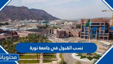 نسب القبول في جامعة نورة 1445